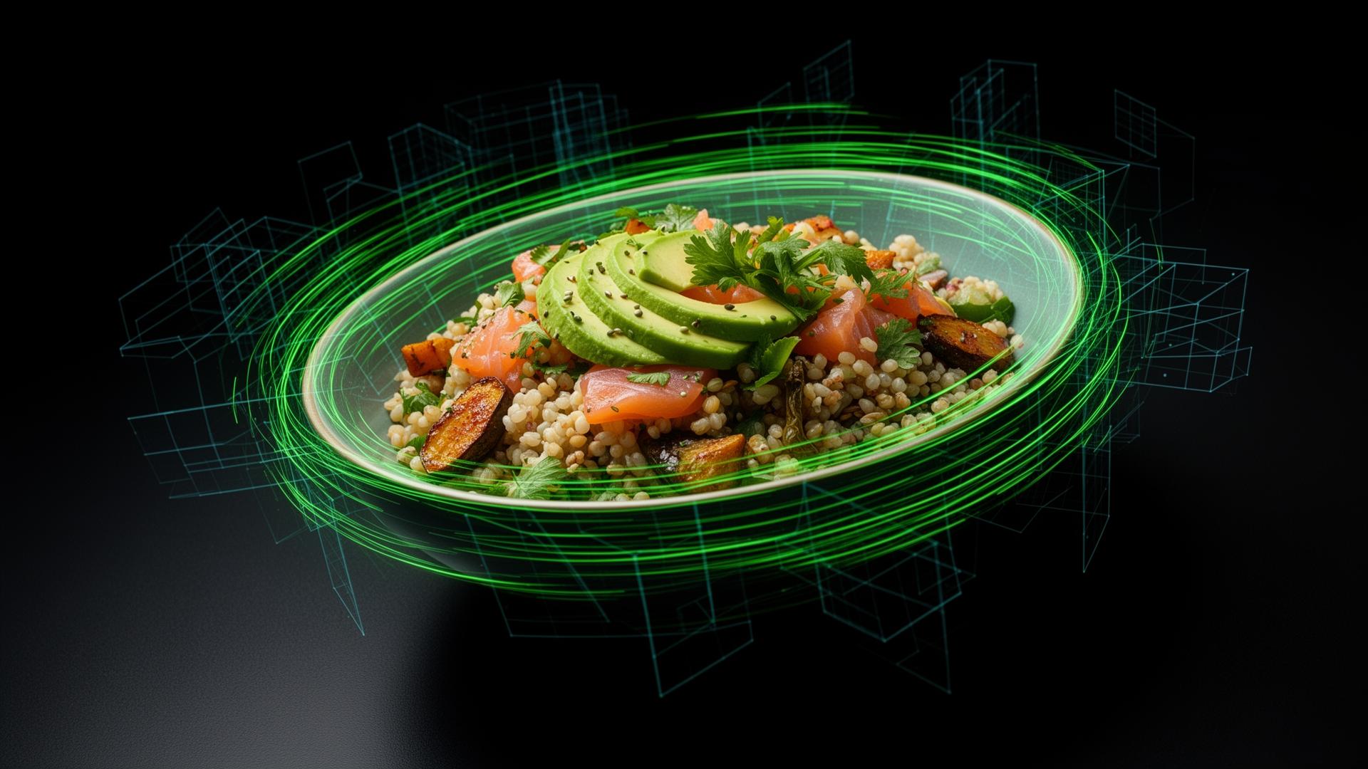 NutraVision scanning a meal with AR overlay